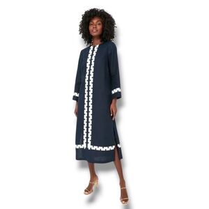 Tuckernuck x Atlantic-Pacific Navy White Trim Linen Dress